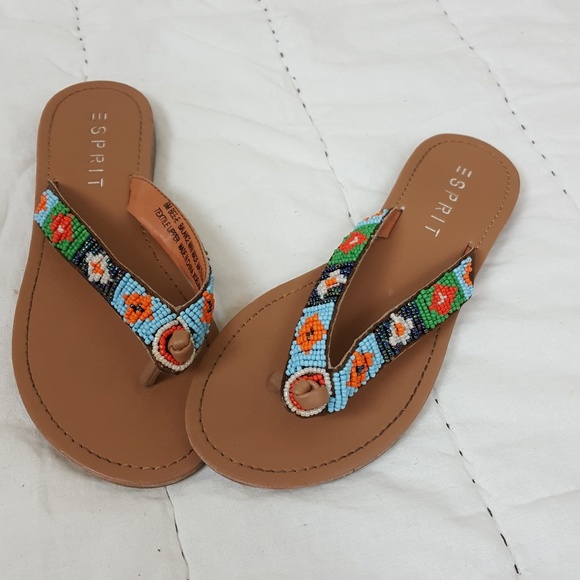 beaded flip flop sandals